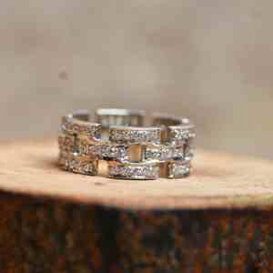 Bague d'amour infini classique en argent sterling 925 avec sertissage à griffes et pierre en moissanite, bague de promesse de mariage, cadeau pour elle - Product Image 3