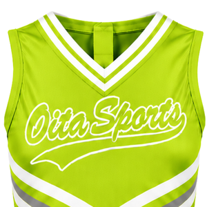 <b>Neon</b> Green Cheer Shirt Sleeveless Athletic Team Sportswear <b>Top</b> Competition Training Uniform Performance Apparel - Product Image 3