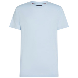 T-shirt en jersey 100 % coton de haute qualité, bleu clair, col rond, manches courtes, coupe classique, couleur unie, tricoté, décontracté - Product Image 1