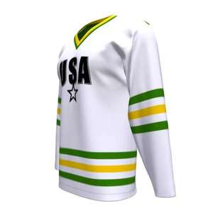 2026 Custom Made Fully Printed Ice Hockey Jerseys Long Sleeves V <b>Neck</b> Quick Dry Washed Ice Hockey Jerseys Set With Low MOQ - Product Image 4