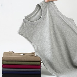 Camiseta sin mangas informal de color sólido, transpirable, de verano, con logotipo bordado personalizado, precio de fábrica de Bangladesh y China - Product Image 3