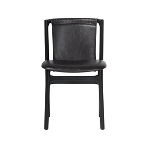 Black Wood Dining Chair with Artificial PU Leather Seat Modern Cafe Restaurant Hotel <b>Furniture</b> - Product Image 1