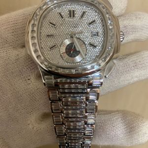 Reloj de Moissanita Personalizado de Alta Calidad con Incrustaciones de Diamantes VVS, Estilo Hip Hop, Regalo para Hombre - Product Image 3