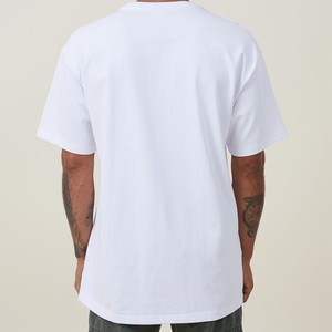 2025 Factory Wholesale Custom Men's Plus Size T-Shirt Thick Collar Anti-Wrinkle Cotton <b>White</b> Solid Box Blank <b>Tee</b> Boxy Fit Shirts - Product Image 4
