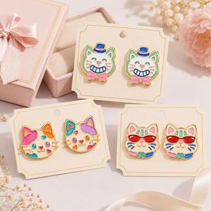 Fashion Enamel Designer Inspired <b>Cat</b> Earring Cute Kitten Single Stud Earring for Girls - Product Image 2