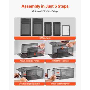 9 confezioni di scatole per scarpe impilabili trasparente nero organizzatore di scarpe di taglia 13 - Product Image 5