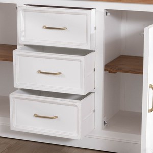 Vandana Crystal Texture White acacia <b>sideboard</b> 165cm with natural Trégastel top - Product Image 2