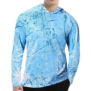 Sweat à capuche de pêche pour homme, imprimé intégral, manches longues, en polyester anti-humidité, pour l'extérieur en été, motif blanc et vert - Product Image 2
