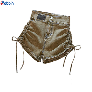 Shorts de Mezclilla Transpirables, Ajustados, Elásticos, con Cordón, Diseño Moderno para Chicas y Mujeres, Casuales, de Verano, Ultra Cortos, de Cintura Alta - Product Image 4