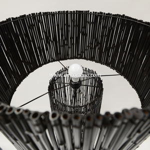 Sena Black Bamboo Standing <b>Lamp</b> Decorative Floor <b>Lamp</b> for Living Room Bedroom Hotel Interior Lighting Decor - Product Image 4