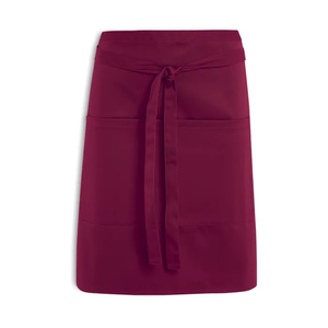 Tablier tissé marron pour femme avec rayures blanches et poches, idéal pour l'uniforme du personnel de service de restaurant et de bar - Collection 2026 à succès - Product Image 2