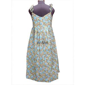 Vestido Maxi Bohemio Estampado Floral de Algodón Ecológico Hecho a Mano en India, Vestidos Étnicos Naturales para Mujer al por Mayor - Product Image 3