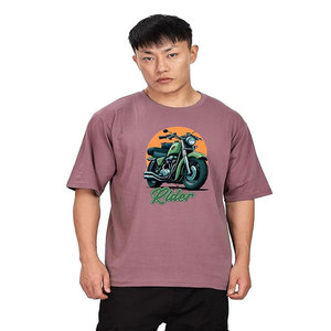 Camiseta Personalizada de Manga Corta para Hombre, de Algodón Grueso y Suave, Cuello Redondo, Color Sólido - Product Image 1