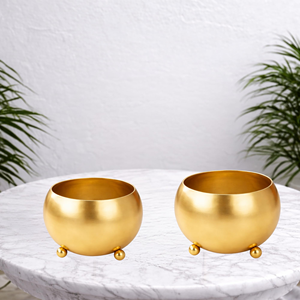 Maceta de Metal Martillado de Lujo con Soporte, Decorativa para Interiores, para Sala de Estar, Oficina en Casa y Decoración de Hoteles - Product Image 5
