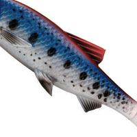 Leurre souple bionique de 150 mm, 36 g, imprimé écailles 3D, queue à ailettes, pour la pêche au trolling en eau salée et douce, idéal pour la pêche au gros gibier