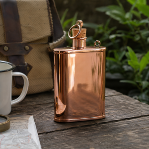 Premium <b>Copper</b> Hip Flask 6oz Pocket Flask Leakproof <b>Screw</b> Cap Portable Whiskey Flask Gift for Men Wedding Groomsmen Travel Gifts - Product Image 3