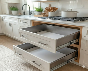 Aodeli Vietnam moderno toboganes de bola completa de acero inoxidable liso enorme cajón cargable gabinete cocina/comedor dormitorio apartamento uso - Product Image 2