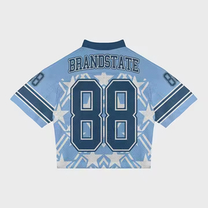 Streetwear Custom Men's Embroidery American Football Jersey Quick Dry Training Mesh Boxy Oversized Anti-Bacterial UV Protection - Product Image 2