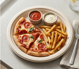 Compostable Bagasse <b>Disposable</b> 10 inch <b>Plates</b> Round Biodegradable Serving Dishes for Restaurant Party Food Service - Product Image 2
