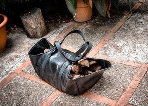 Durable 100% Cowhide Leather Firewood Tote <b>Log</b> <b>Carrier</b> <b>Bag</b> Wear Proof Wood Holder-LLR-0024B - Product Image 2