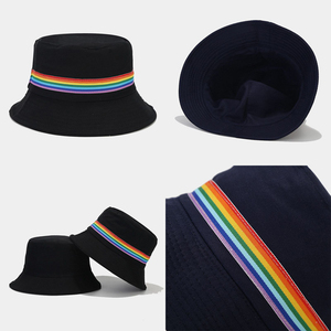 Sombreros de Pescador Deportivos de Verano al por Mayor, Impermeables, con Rayas de Arcoíris, Personalizables, para Parejas, Protección Solar - Product Image 4