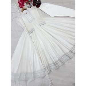 Fantaisie Anarkali Gown Dupatta & Bottom Set pour Party Wear pour les robes de soirée - Product Image 2