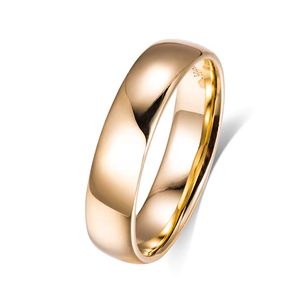 Classic Yellow Gold Wedding Band Unisex <b>Ring</b> Simple Design Smooth Finish Elegant Style - Product Image 3