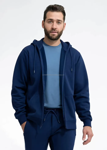 Fabricants de vêtements en gros en Chine, vestes en polaire à fermeture éclair intégrale sur mesure, sweats à capuche unisexes, sweat à capuche uni à fermeture éclair - Product Image 4