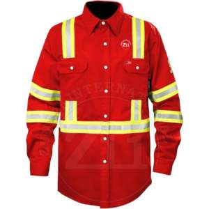 Camisa de Trabajo de Alta Visibilidad con Reflectores, NFPA 2112, para Soldadura, Resistente al Fuego, Impermeable, Manga Larga - Product Image 1