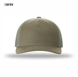 Olive Green 5-Panel Trucker <b>Hat</b> Mesh Breathable Adjustable Unisex Casual Outdoor Spring <b>Summer</b> - Product Image 2