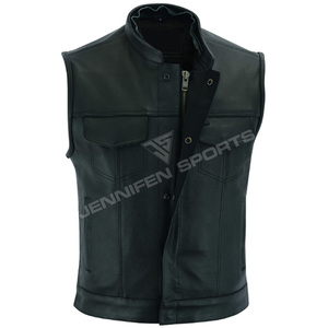 Chaleco de Cuero para Motocicleta con Capucha para Hombre, Protección Corporal, Chaleco de Cuero de Moda para Hombre, Nuevo para Otoño - Product Image 2