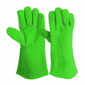 High Heat Resistance <b>Cow</b> Split Leather Welding Gloves Heavy Duty Industrial Safety Gloves Anti-Static Tear-Resistant - Product Image 4