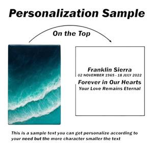 Panneau d'art en résine vague océanique profonde, décor mural en époxy fait main Aqua & Teal pour cendres humaines, taille moyenne 9x5,5 pouces, urne funéraire - Product Image 5