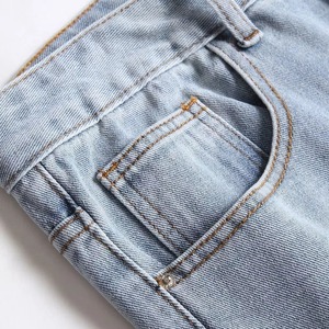 Factory Direct High Quality Denim <b>Jeans</b> Shorts <b>Soft</b> Comfortable Mid Waist Customized Vintage Hip-Hop Straight Shorts Low Price - Product Image 5