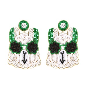 เครื่องประดับต่างหูลูกปัดตกแต่งด้วยลูกปัดแก้วอย่างประณีตเหมาะสำหรับผู้หญิงสำหรับงานมาร์ดิกราสเฟียสต้า - Product Image 1