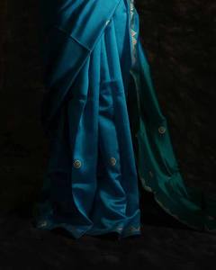 ผ้าส่าหรีคอตตอนขอบ zari แบบดั้งเดิมผ้าส่าหรีดีไซน์สวยสำหรับผู้หญิงชุดปาร์ตี้ขายส่ง - Product Image 5