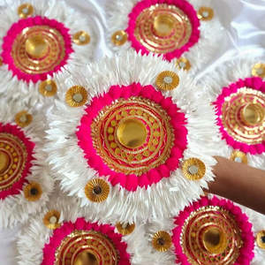 Décoration de maison Rangoli indienne en fleurs de jasmin Gota, bougie chauffe-plat, centre de table de mariage, cadeau de pendaison de crémaillère, cadeau de retour festif - Product Image 3