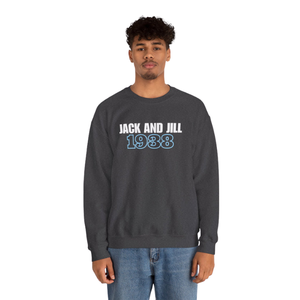Sweat-shirt à col rond blanc et bleu charbon, pull à motif brodé, manches longues, en polaire, décontracté, unisexe, vêtements de mode - Product Image 1