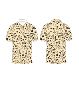 เสื้อโปโลผู้ชายสีเบจพิมพ์ลายดอกไม้ลำลองแขนสั้นฤดูร้อนคอปกแฟชั่นเสื้อยืดกอล์ฟ - Product Image 6
