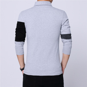 Polo à manches longues pour homme, design bicolore, logo personnalisé, vêtements de sport décontractés, qualité supérieure, mélange de coton - Product Image 6