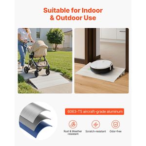 Rampa de Aluminio para Umbral de Puerta de 4 Pulgadas de Altura, Capacidad de Carga de 800 Libras, Dispositivo de Asistencia para Escalones del Hogar, Rampas para Discapacitados - Product Image 3