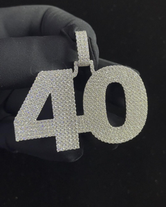 Pendentif en argent 925 avec lettres/chiffres/noms/logos personnalisés, style Hip-Hop, serti de moissanite VVS glacée, certifié luxe, pour rappeurs - Product Image 1