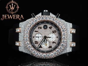High on Demand Mossinate Luxury <b>Rubber</b> Diamond <b>Watch</b> Premium Timepiece with Genuine Diamonds for Men and Women - Product Image 6