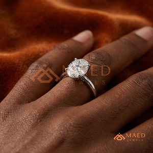 Oval Cut 925 Sterling Silver <b>Ring</b> | Minimalist Solitaire Engagement <b>Ring</b> | High Polish <b>Plain</b> Band Promise <b>Ring</b> for Women - Product Image 3