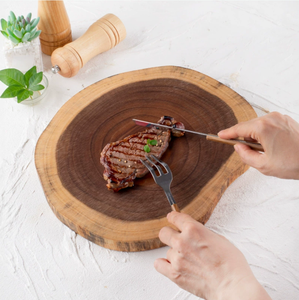 Tabla de Cortar Redonda de Madera de Acacia Natural Irregular, Tabla de Cortar de Madera, Plato para Servir para Cocina - Product Image 3