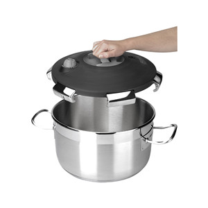 Pentola a pressione Lacor in acciaio inox da 6 litri con coperchio e manici per uso su piano cottura - Product Image 4