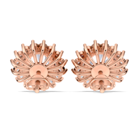 Boucles d'oreilles minimalistes à double halo en diamant cultivé certifié IGI, plaqué rhodium, or jaune/blanc/rose 14 carats