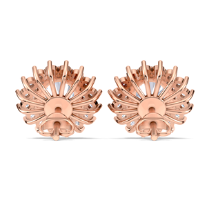 IGI Certified Lab Grown Diamond Round Double Halo Cluster Stud <b>Earrings</b> 14K Yellow / White / Rose Gold Flower Halo <b>Earrings</b> - Product Image 3