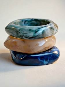 Multi Colour Clear Resin Bangles Chunky <b>Stacks</b> Daily Wear Party Festive Retro Marbled Vintage Fashion Jewelry <b>Bracelet</b> Accessory - Product Image 3