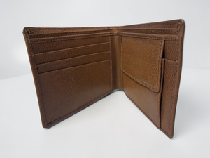 Brown Genuine Leather Short Open <b>Wallet</b> Slim Bifold Card <b>Holder</b> with Letter Decoration for Men Business Gift - Product Image 3